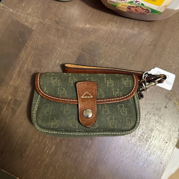 Dooney & Bourke Green and Brown Wristlet